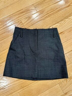 ZARA Dark Grey Frayed Waistline Mini Skirt size XS